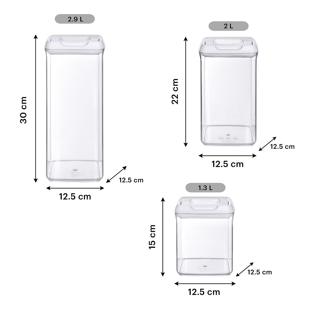 Contenedores Herméticos de Almacenamiento Gourmet Set 3pz.