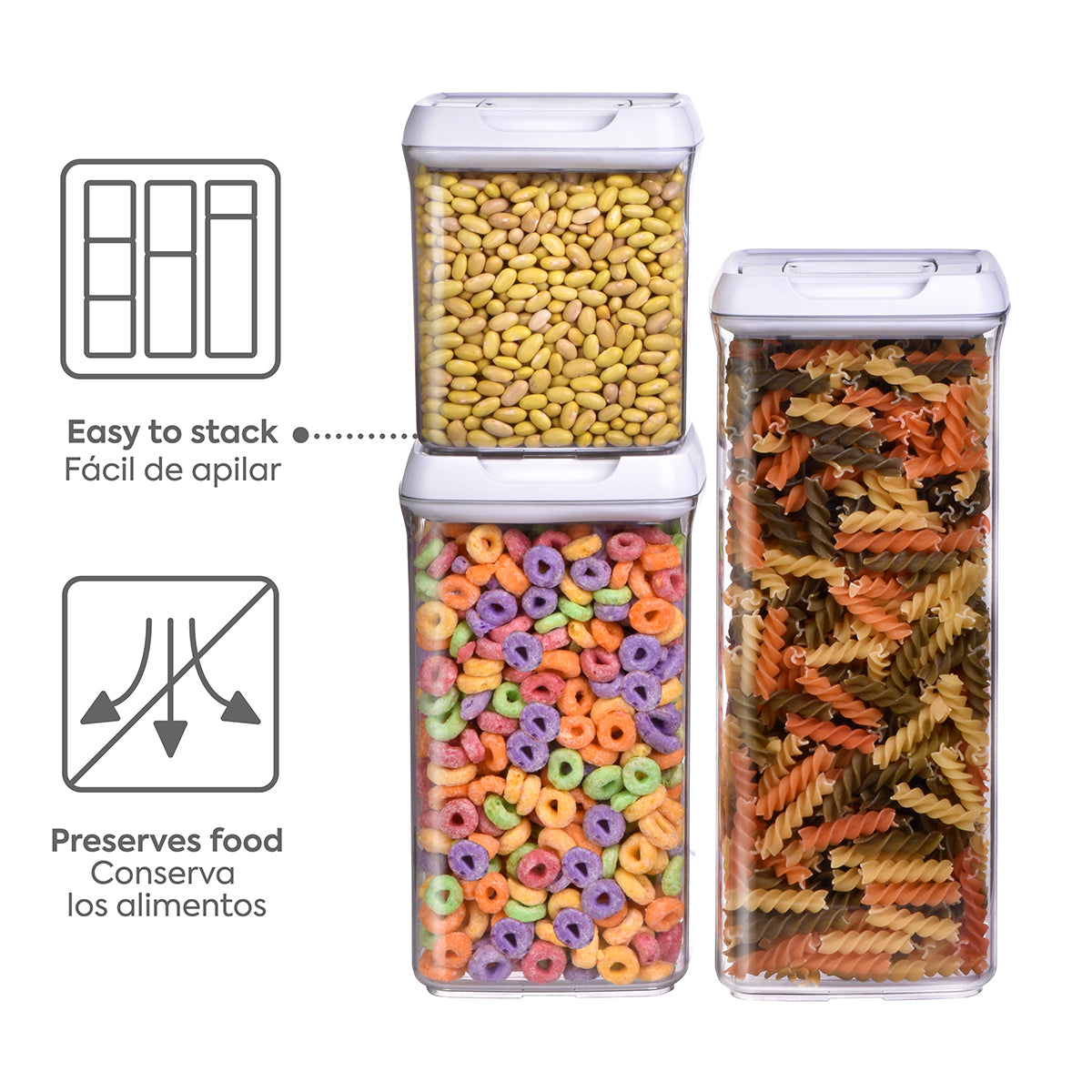Contenedores Herméticos de Almacenamiento Gourmet Set 3pz.