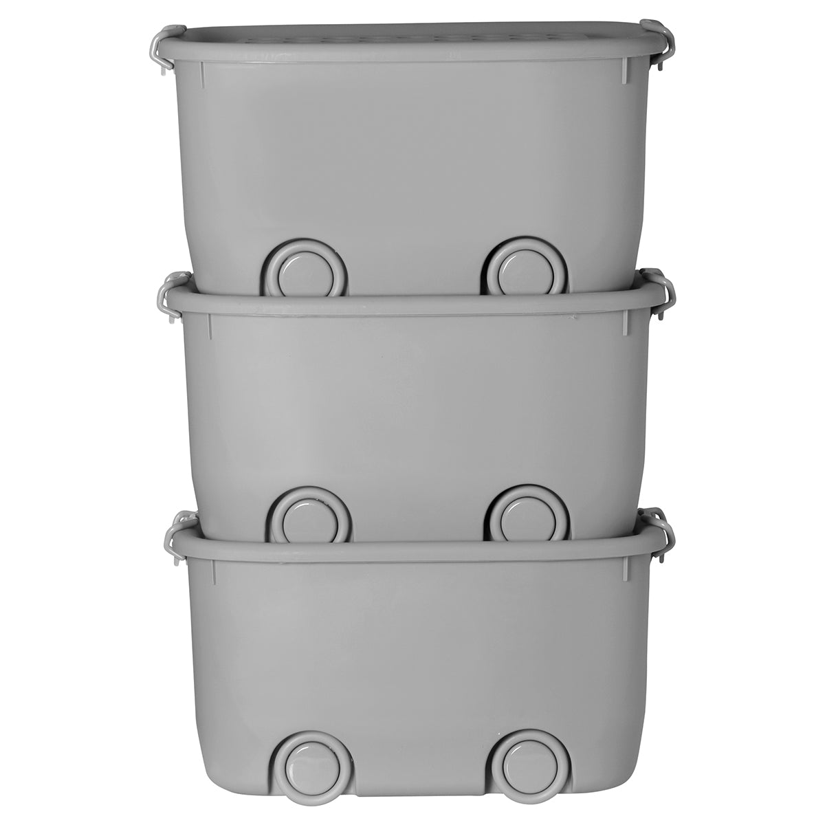 Cajas organizadoras de plástico con ruedas.