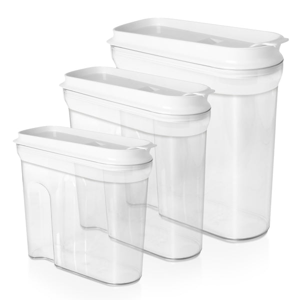 BASIC AIRTIGHT CEREAL CONTAINERS - 3 PIECES.