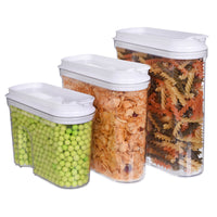 BASIC AIRTIGHT CEREAL CONTAINERS - 3 PIECES.