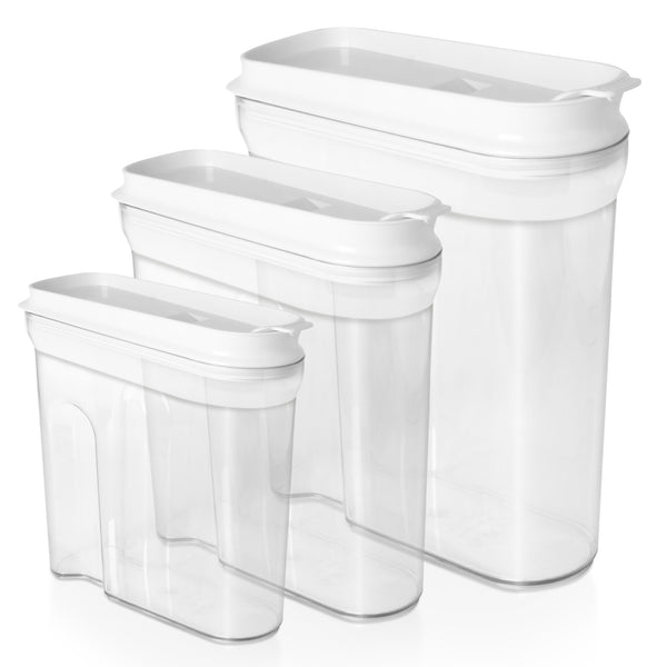PREMIUM AIRTIGHT CEREAL CONTAINERS - 3 PIECES.
