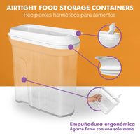 PREMIUM AIRTIGHT CEREAL CONTAINERS - 3 PIECES.