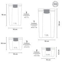 AIRTIGHT CONTAINERS - 8 PIECES.