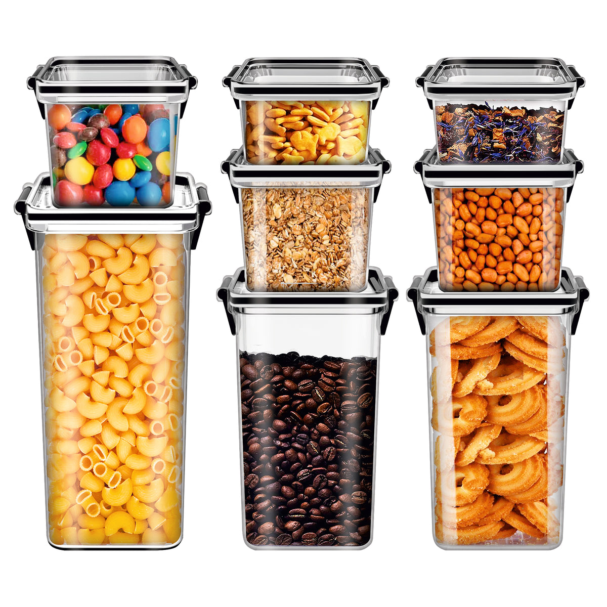 AIRTIGHT CONTAINERS - 8 PIECES.