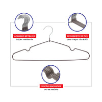 METAL CLOTHES HOOKS WITH PVC COVER - 10 PIECES.