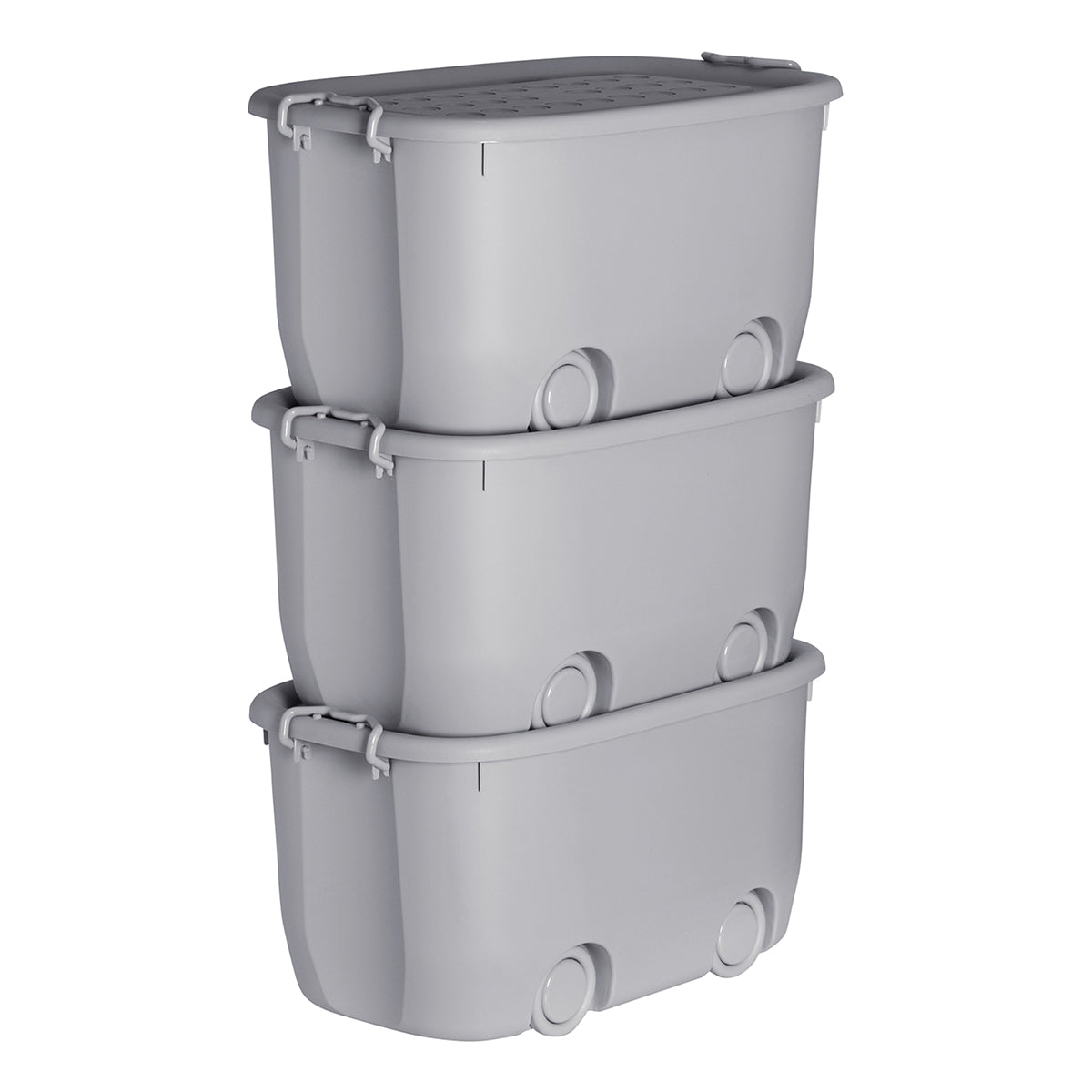 Cajas organizadoras de plástico con ruedas.