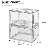 MEGAN STACKABLE SHOE RACK - 2 PIECES.